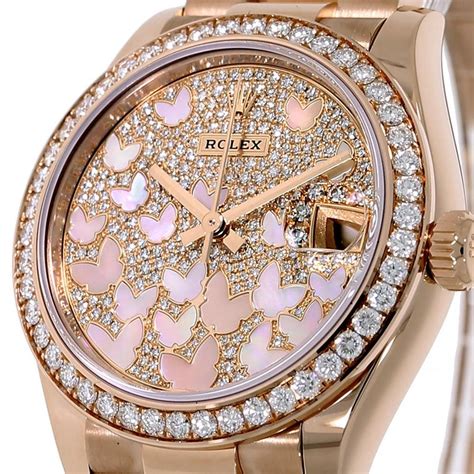 rose gold rolex watch with butterfly|rolex submariner rose gold price.